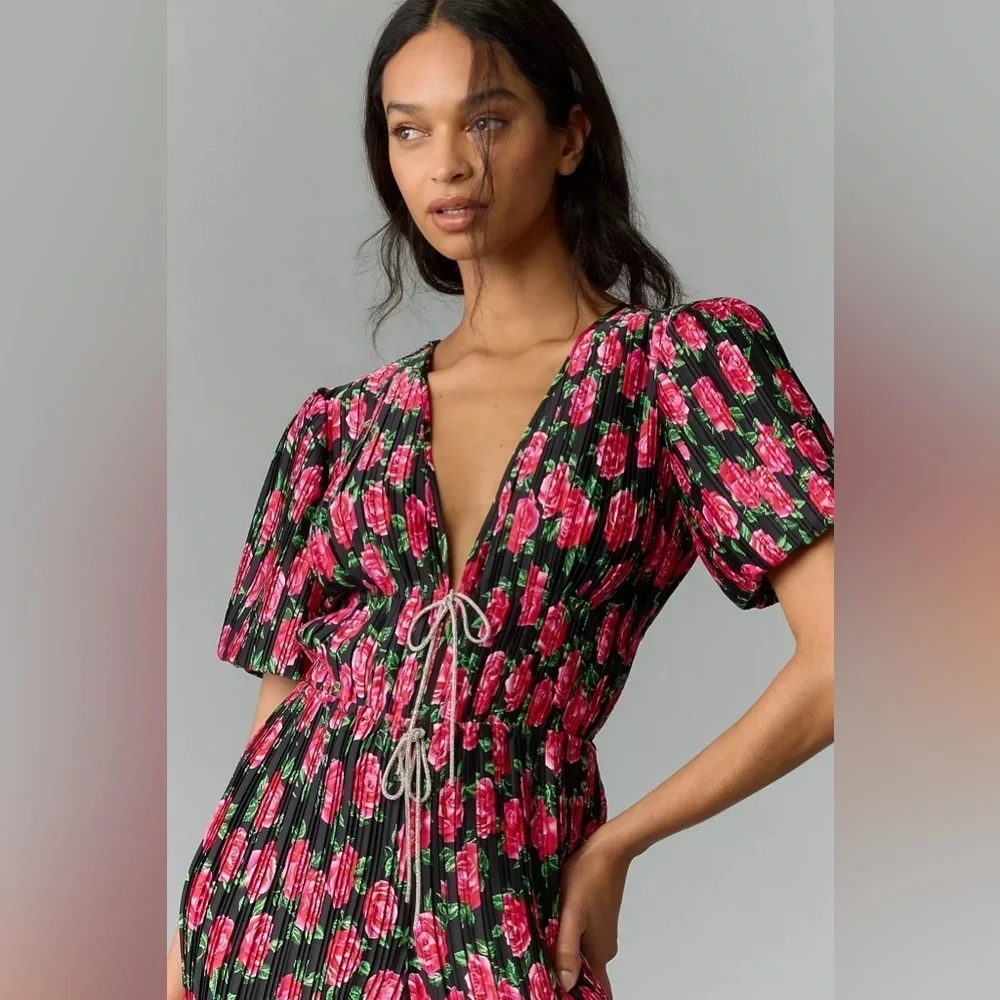 NWT WAYF Floral Tie-Front Jumpsuit - Picture 2 of 4